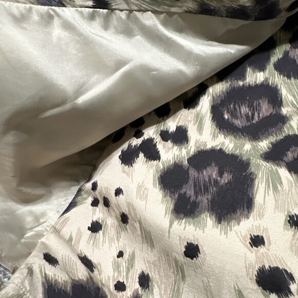 RED Valentino Khaki Green Beige Black Leopard Print Faux Wrap Sheath Dress 46/8 - Picture 7 of 9